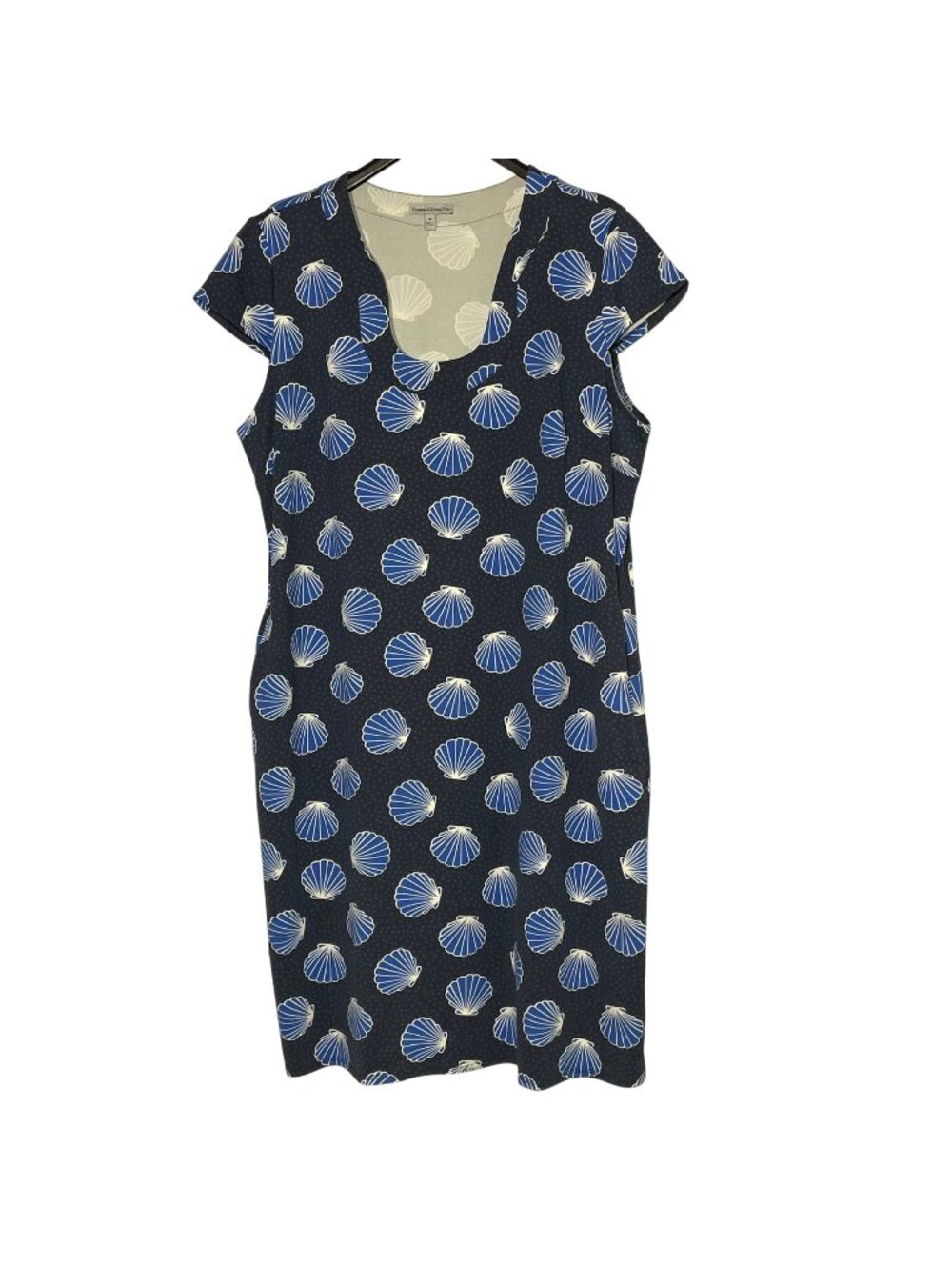 Sunsets & Sweet Tea Sea Shells Cap Sleeve Dress Sz 2X Vacation Resort Stretch